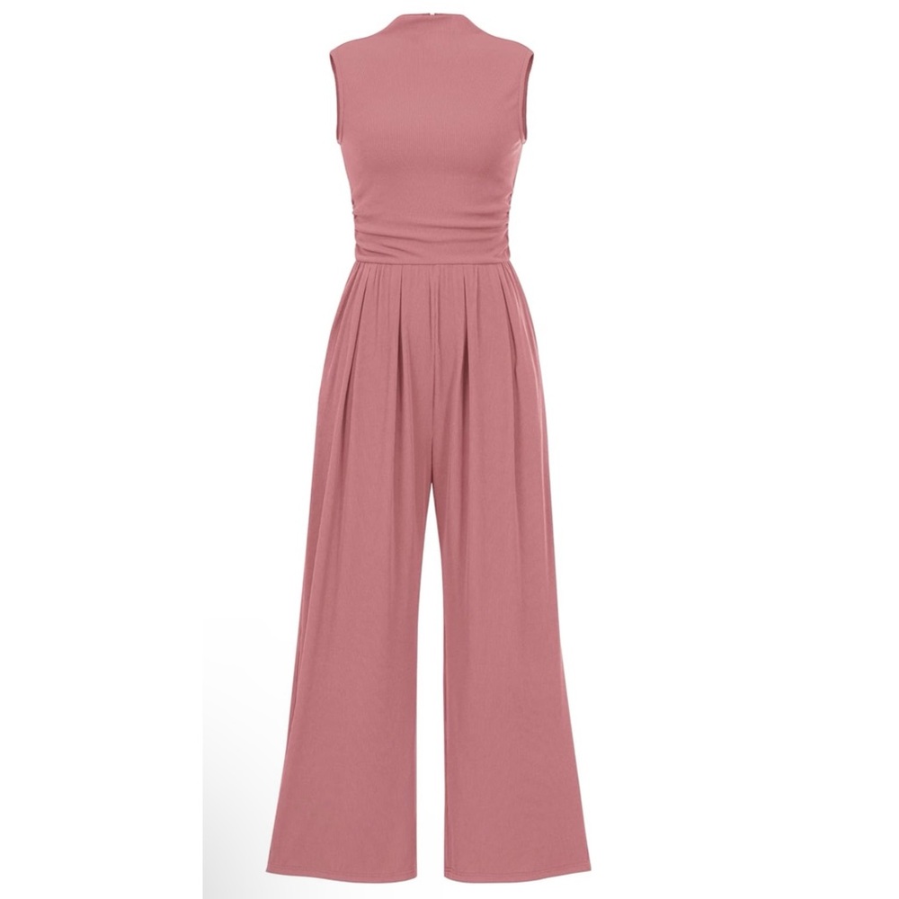 Blush Pink Jumpsuit Women’s Elegant One Piece Outfit Spring SummerFashion